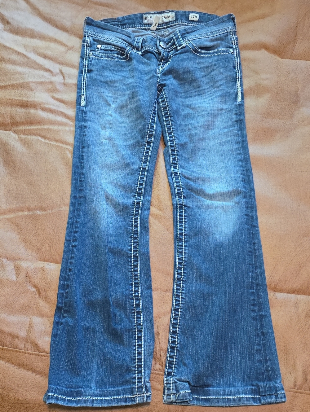 BKE Women's Blue Flare Wide-Leg Jeans